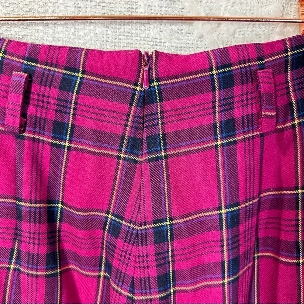 VTG high waisted pink plaid bermuda shorts with belt loops size 38